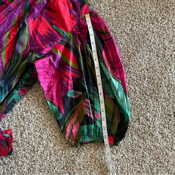 FARM Rio Midnight Leaves Mini Dress Women’s S Smocked Ruffle Puff Sleeve Cotton - Picture 12 of 16